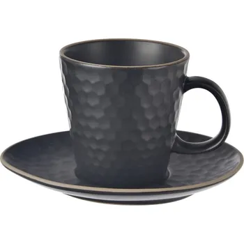 Hrnek s podšálkem espresso TEA TIME 0,1 l Černá