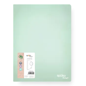 Set školních potřeb Spoko ReLeaf kroužkový pořadač, 4RO, 35 mm, A4, PP, SoftTouch, zelený