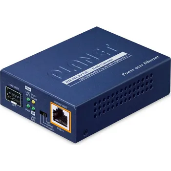 Switch PLANET 1-Port 100/1000X SFP to konvertor síťové kabeláže 1000 Mbit/s Modrá