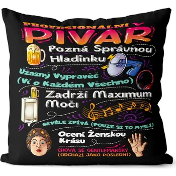 Dekorativní polštářek Polštář 40 x 40 cm - Profesionální pivař