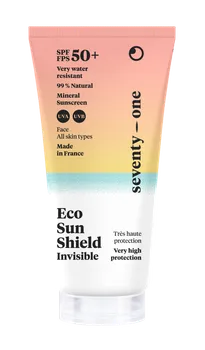 Přípravek na opalování SeventyOne Percent Invisible Eco Sun Shield neviditelný opalovací krém na obličej SPF50+ 50 ml