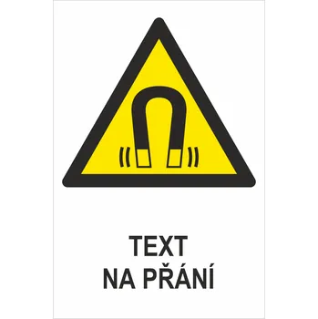 Značení Magnetické pole ISO 7010 - Váš text samolepící PVC fólie 150 x 100 mm