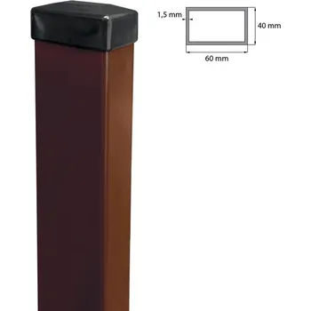 Plotový sloupek Sloupek 60x40mm ZnPVC 1800mm hnědá