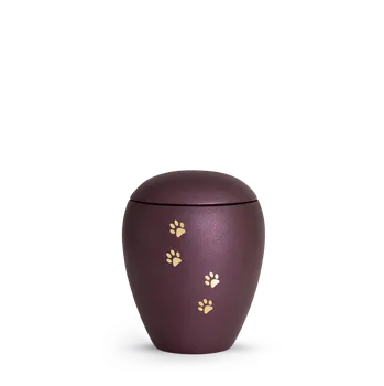 Smuteční dekorace Zvířecí urna Verona Paws - Berry 0,5l