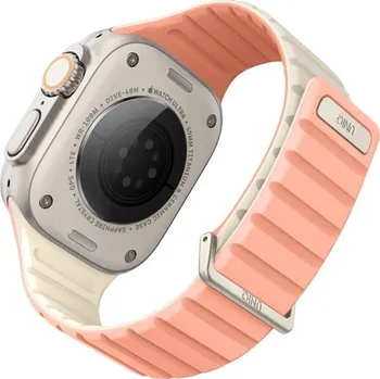 Chytré hodinky UNIQ Revix Evo oboustranný řemínek Apple Watch 49/45/44/42mm (růžový/krémový)
