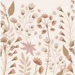 Květinová vliesová fototapeta na zeď, béžová, 159410, Bloom, Esta Home