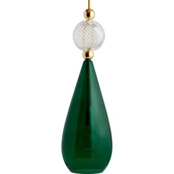 EBB & FLOW Smykke L zlatý břečťan zelený křišťálový vír - Stříška - Ø 7,9 cm, výška 7,8 cm zlatá, zelená, čirá 1 x 25 W - Doprava zdarma