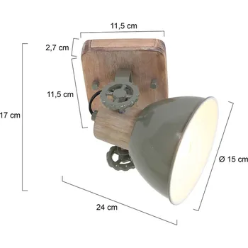 Lampička Steinhauer Stropní bodovka Gearwood, 1 zdroj zelená - baldachýn - šířka 11,5 cm, výška 2,7 cm zelená, přírodní 1 x 40 W - Doprava zdarma