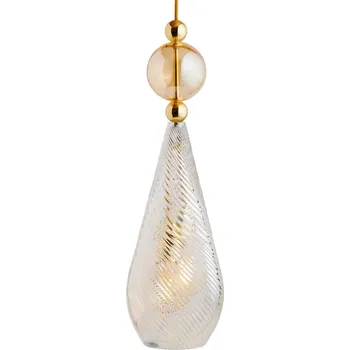 EBB & FLOW Smykke L gold crystal swirl gold-smoke - Stříška - Ø 7,9 cm, výška 7,8 cm zlatý, čirý, zlatý kouř 1 x 25 W - Doprava zdarma