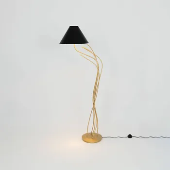 Lampička Holländer Stojací lampa Ischia, jeden zdroj, černá/zlatá zlatá, černá 1 x 40 W - Doprava zdarma