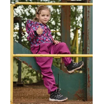 Chlapecká zimní kombinéza Dětská softshellová kombinéza, růžový maskáč 104