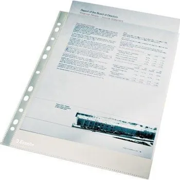 Kancelářské potřeby Euroobaly "Standard" v krabici, čirá, A4, 43 mikronů, pomerančový povrch, ESSELTE