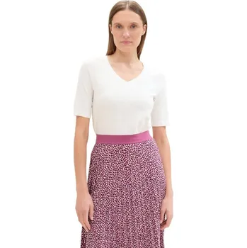 Dámské tričko TOM TAILOR® DÁMSKÉ TRIKO DO VÉČKA - BÍLÁ L
