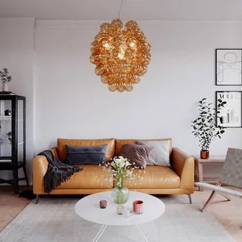 By Rydéns Deluxe skleněné závěsné světlo Ø 64 cm koňaková 4 x 40 W - Doprava zdarma