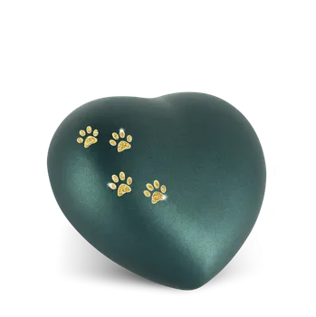 Smuteční dekorace Zvířecí urna Herz Paws - Smaragdová 1,5l