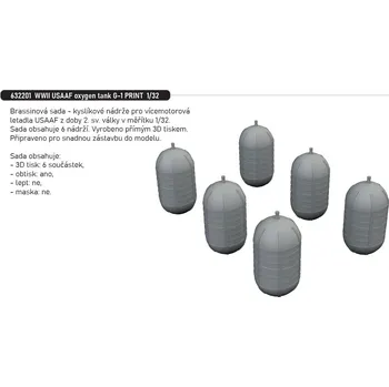 Plastikový model Eduard 1/32 WWII USAAF oxygen tank G-1 PRINT