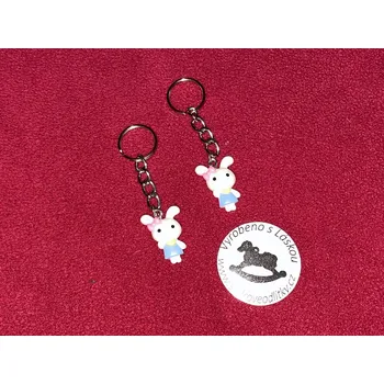 HandMade by VeJa Přívěšek na klíče - králík s mašlí