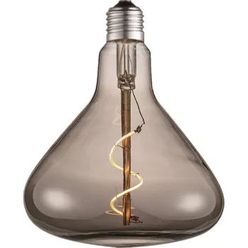 Lampička Lucande LED trubková žárovka, E27 4W, kouřová, Ø 14 cm, 1800K kouřově šedá