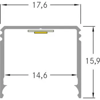 Lampička BRUMBERG Jeden LED profil pro povrchovou montáž, hliníkový, vysoký, 3 metry
