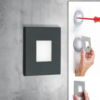 Lampička EVN LQ230 LED nástěnné světlo přímé antracit antracit, opálová bílá 1 x 1,8 W LED - Doprava zdarma