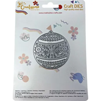 Vánoční dekorace Creatissimo - vyřezávací šablona Vánoční baňka No.2 69x72 mm