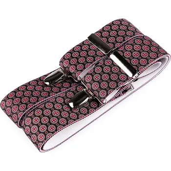 Kšandy Šle pánské PAISLEY - KAŠMÍROVÝ VZOR, délka 120cm, šíře 3,5cm, tvar Y, černé, 650386/04