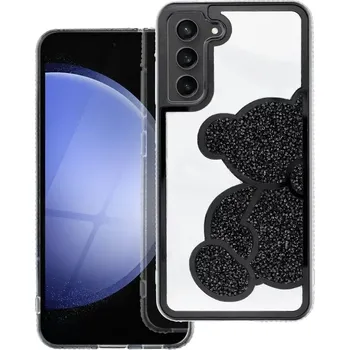 Pouzdro na mobilní telefon Třpytivé pouzdro Coolcase TEDDY BEAR - Samsung Galaxy A25 5G černé (Kryt či obal na mobilní telefon Samsung Galaxy A25 5G TEDDY BEAR)