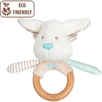 ELFIKI EKO FRIENDLY MĚKOUŠCI Chrastítko s dřevěným kousátkem Elf Puffy IG-0110