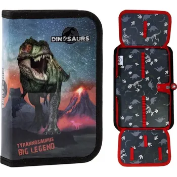 Set školních potřeb ŠKOLNÍ JEDNOPATROVÝ PENÁL S dvěma klopami prázdný DINOSAURUS > varianta D-032-041-prázdný