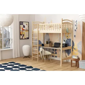 Dětská postel Vyvýšená patrová postel 06 90x180 cm borovice masiv - více odstínů