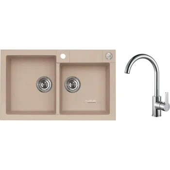 Granitový dřez Set Alveus Rock 90 Beige 55 + Tonia Chrom