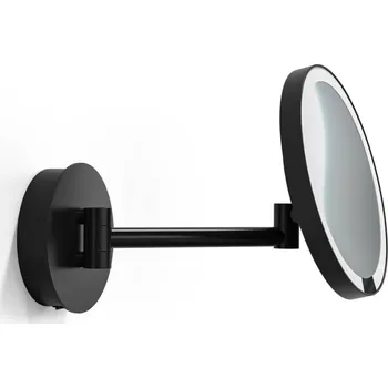 Lampička Decor Walther Look Plus LED nástěnné zrcátko černá - Ø nástěnného držáku 13 cm, Ø zrcátka 18,5 cm matná černá LED celkem 10 W - Doprava zdarma