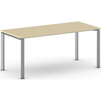 Psací stůl B2B Partner Jednací kancelářský stůl PRIMO INFINITY, 180x90 cm, šedostříbrná podnož, bříza