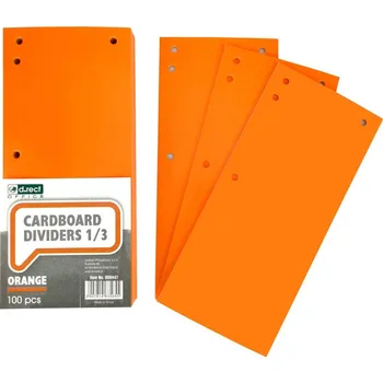 Archivační box d.rect Rozdělovače D.RECT, 1/3 A4, kartonové, 200g, oranžové, 100ks