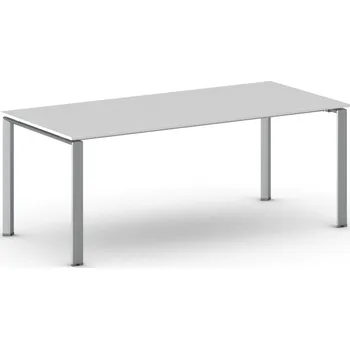 Psací stůl B2B Partner Jednací kancelářský stůl PRIMO INFINITY, 200x90 cm, šedostříbrná podnož, bílá