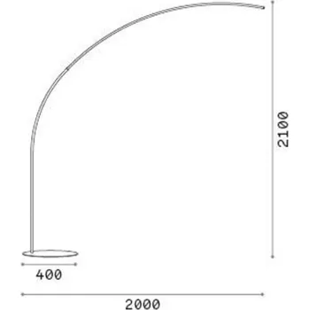 Lampička Ideallux Ideal Lux LED stojací lampa Comet černá, kov, výška 210 cm - Ø základny 40 cm LED 30 W celkem - Doprava zdarma