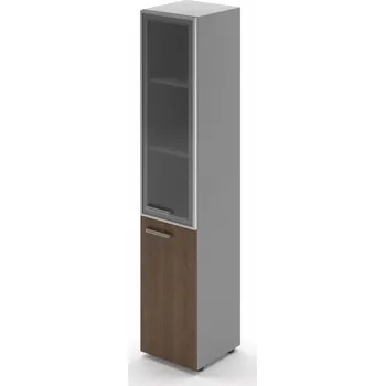 Šatní skříň Vysoká úzká skříň TopOffice, pravá, 39,9 x 40,4 x 196,5 cm, dub charleston