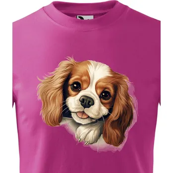 Dětské tričko Kavalír King Charles, Barva Purpurová, Velikost 110 cm/4 roky, Canvas Dětské tričko 2201