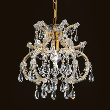 Masiero Klenuté křišťálové závěsné světlo Deira zlatá, průhledná 1 x 100 W - Doprava zdarma