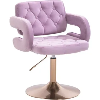 LuxuryForm DESIGN Kosmetická židle ADRIA VELUR na zlatém talíři - levandule