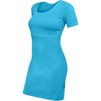 Těhotenské šaty Kojicí šaty ELENA, krátký rukáv, tyrkysové XS/S