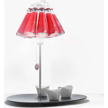 Lampička Ingo Maurer Campari Bar stolní lampa z lahví - kabel 250 cm červená, čirá, stříbrná, antracitová 1 x 60 W - Doprava zdarma