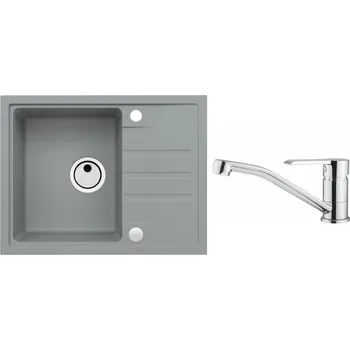 Granitový dřez Set Alveus Intermezzo 30 Beton 81 + Ruta Chrom
