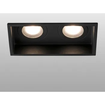Lampička FARO BARCELONA Zapuštěné světlo Hyde, 2 zdroje IP44 v černé - montážní rozměry - délka 16,5cm, šířka 8,3cm černá 2 x 8 W LED - Doprava zdarma
