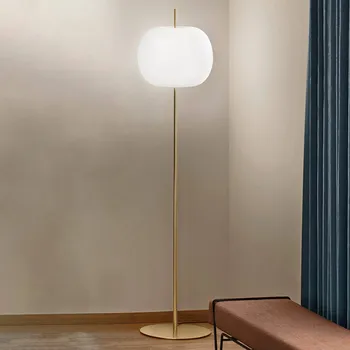 Lampička kdln stojací lampa Kushi XL, mosaz, výška 185 cm, stmívač opálově bílá 2 x 60 W - Doprava zdarma