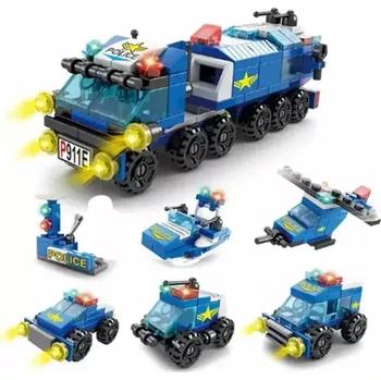 ostatní stavebnice Malá stavebnice policejního auta 6 v 1 - 147 ks (Značka: LELEBROTHER)