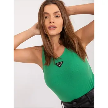Dámský top s kulatým výstřihem zelený