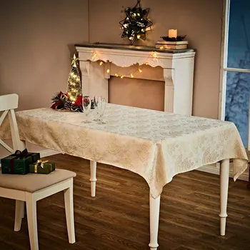 Povlečení 3Pagen Sváteční ubrus, šampaňská šampaňská 130x160 cm