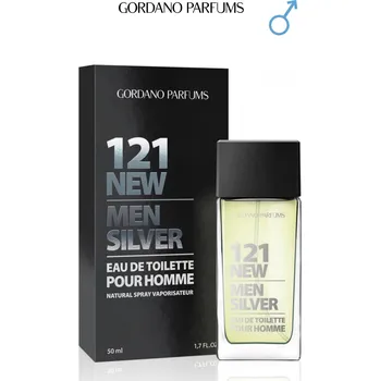 Pánský parfém Gordano parfums 121 New Men Silver Objem: 50 ml Inspirováno vůní: Carolina Herrera 212 VIP
