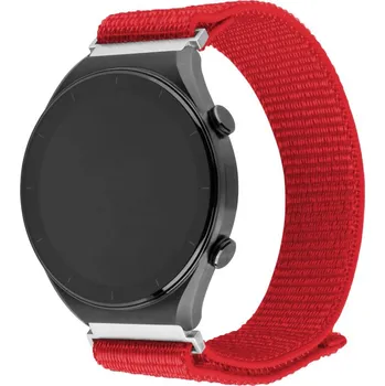 Řemínek na hodinky Nylonový řemínek FIXED Nylon Sporty Strap s Quick Release 22mm pro smartwatch, červený
